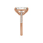 Sapphire Row Lab-Grown Radiant-Cut Diamond Claw-Prong Accented Engagement Ring - 14K Rose Gold, 3 1/3 ctw (view 4)