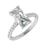 Sapphire Row Lab-Grown Radiant-Cut Diamond Claw-Prong Accented Engagement Ring - Platinum, 3 1/3 ctw