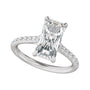 Sapphire Row Lab-Grown Radiant-Cut Diamond Claw-Prong Accented Engagement Ring - Platinum, 3 1/3 ctw (view 5)