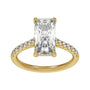 Sapphire Row Lab-Grown Radiant-Cut Diamond Claw-Prong Accented Engagement Ring - 14K Yellow Gold, 3 1/3 ctw (view 3)