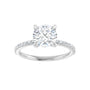 Sapphire Row Lab-Grown Round Diamond Accented Engagement Ring - 14K White Gold (view 3)
