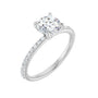 Sapphire Row Lab-Grown Round Diamond Accented Engagement Ring - 14K White Gold, 1 1/5 ctw