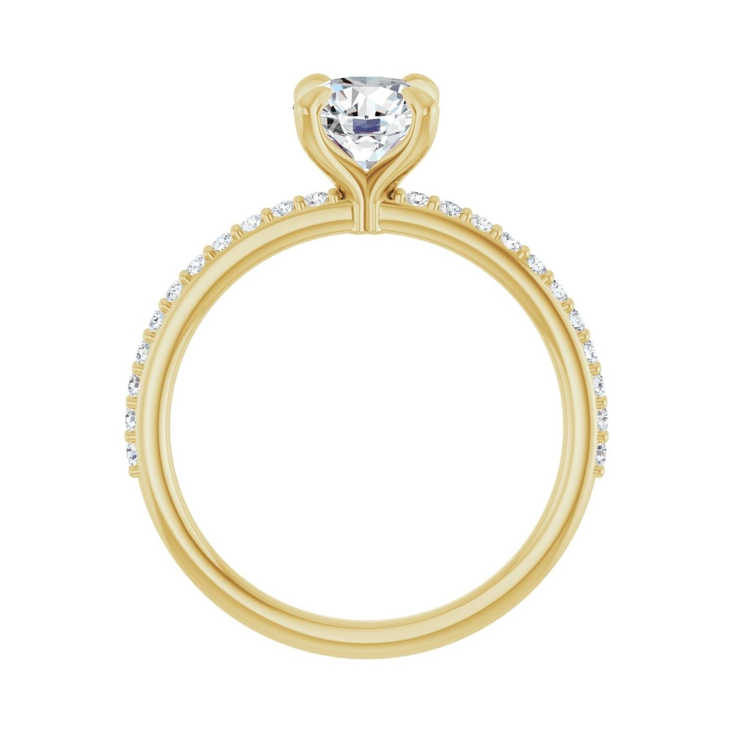 Sapphire Row Lab-Grown Round Diamond Accented Engagement Ring - 14K Yellow Gold, 1 1/5 ctw (view 2)