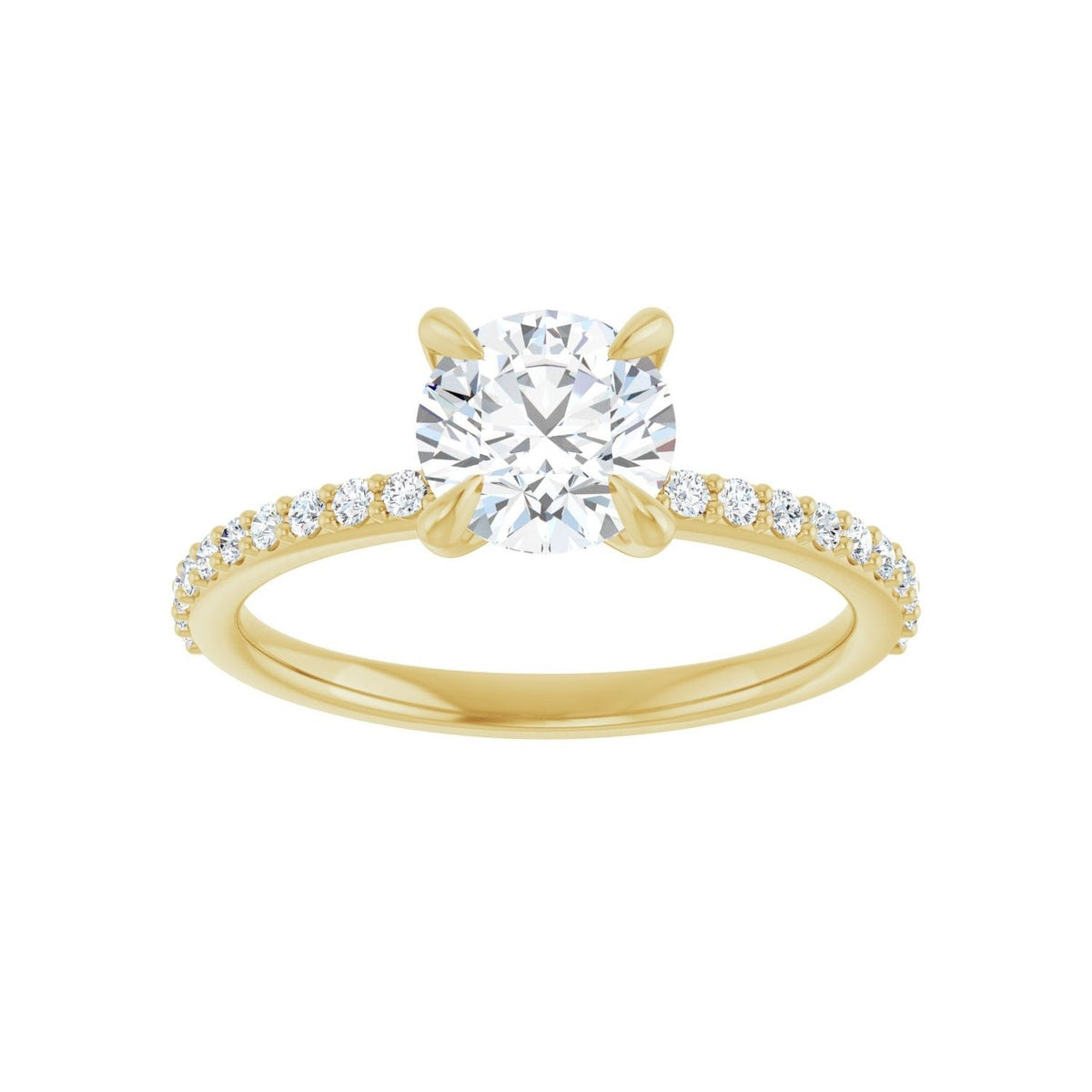Sapphire Row Lab-Grown Round Diamond Accented Engagement Ring - 14K Yellow Gold, 1 1/5 ctw (view 3)