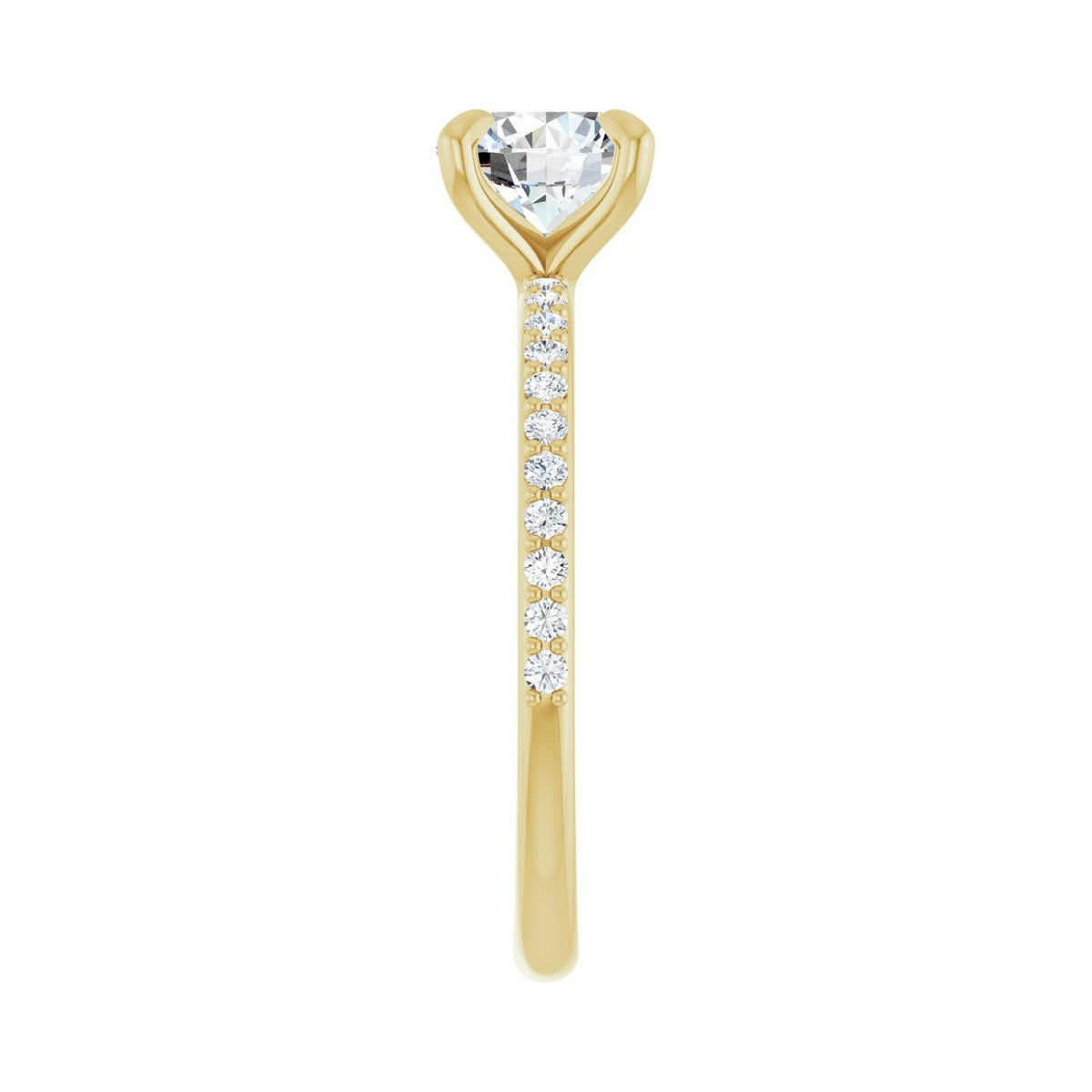 Sapphire Row Lab-Grown Round Diamond Accented Engagement Ring - 14K Yellow Gold, 1 1/5 ctw (view 4)