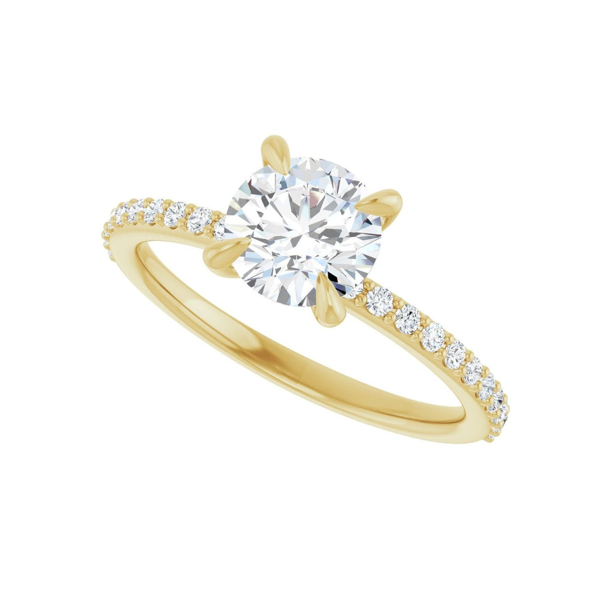 Sapphire Row Lab-Grown Round Diamond Accented Engagement Ring - 14K Yellow Gold, 1 1/5 ctw (view 5)