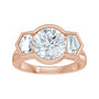 Sapphire Row Lab-Grown Round Diamond Bezel-Set Three-Stone Engagement Ring - 14K Rose Gold (view 3)