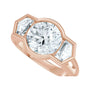 Sapphire Row Lab-Grown Round Diamond Bezel-Set Three-Stone Engagement Ring - 14K Rose Gold (view 5)