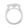Sapphire Row Lab-Grown Round Diamond Bezel-Set Three-Stone Engagement Ring - 14K White Gold (view 2)