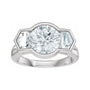 Sapphire Row Lab-Grown Round Diamond Bezel-Set Three-Stone Engagement Ring - 14K White Gold (view 3)
