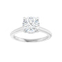 Sapphire Row Lab-Grown Round Diamond Cathedral Claw-Prong Hidden Halo-Style Engagement Ring - 14K White Gold, 1 5/8 ctw (view 3)