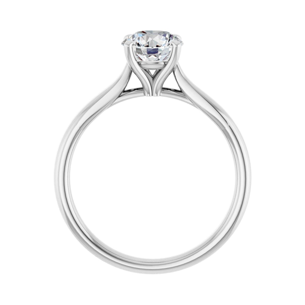 Sapphire Row Lab-Grown Round Diamond Cathedral Solitaire Engagement Ring - 14K White Gold, 1 ctw (view 2)