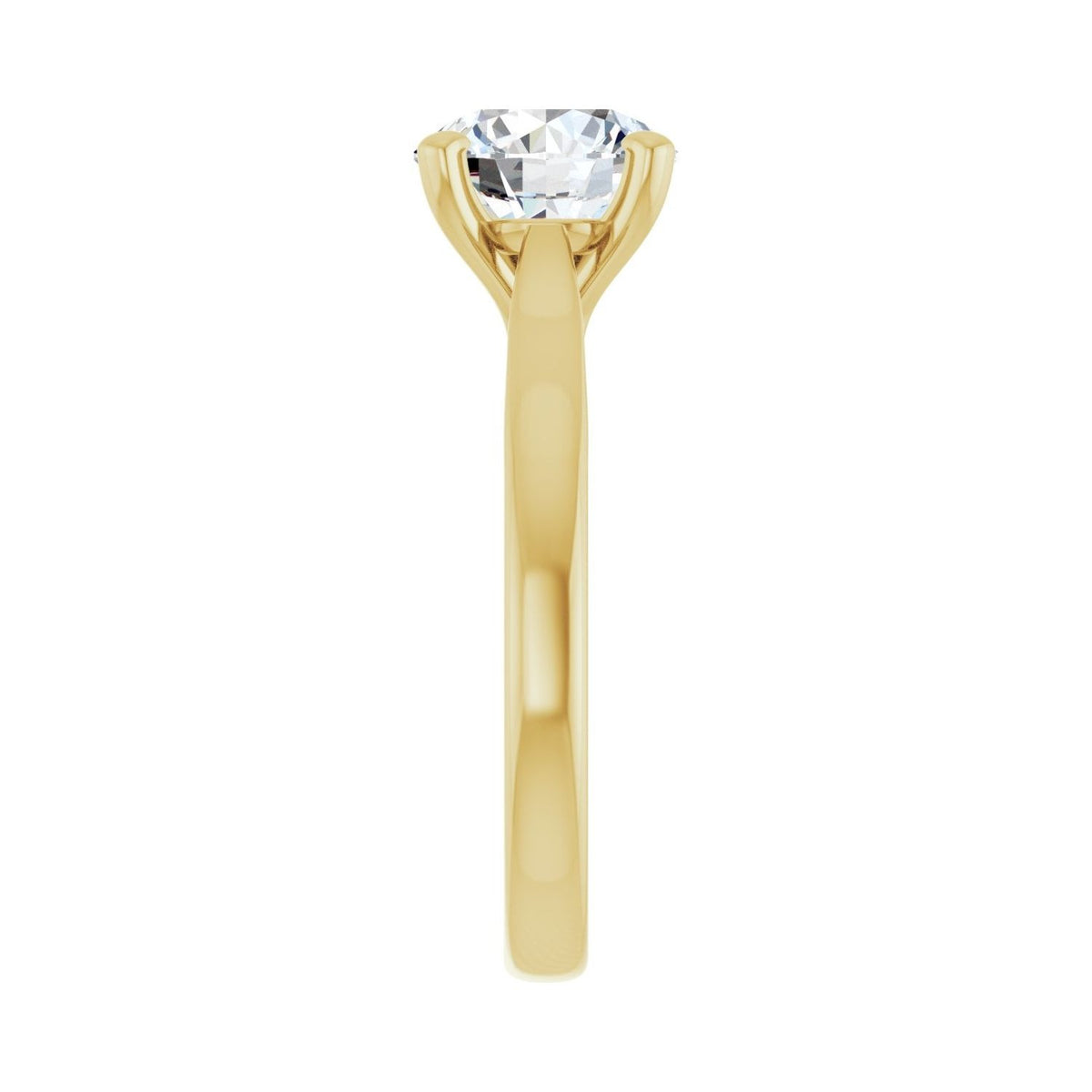 Sapphire Row Lab-Grown Round Diamond Cathedral Solitaire Engagement Ring - 14K Yellow Gold, 2 ctw (view 4)