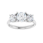 Sapphire Row Lab-Grown Round Diamond Cathedral Three-Stone Engagement Ring - 14K White Gold, 1 3/4 ctw (view 3)
