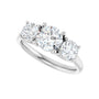 Sapphire Row Lab-Grown Round Diamond Cathedral Three-Stone Engagement Ring - 14K White Gold, 1 3/4 ctw (view 5)