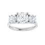 Sapphire Row Lab-Grown Round Diamond Cathedral Three-Stone Engagement Ring - 14K White Gold, 2 1/2 ctw (view 3)