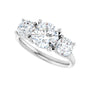 Sapphire Row Lab-Grown Round Diamond Cathedral Three-Stone Engagement Ring - 14K White Gold, 2 1/2 ctw (view 5)