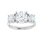 Sapphire Row Lab-Grown Round Diamond Cathedral Three-Stone Engagement Ring - 14K White Gold, 3 1/5 ctw (view 3)