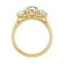 Sapphire Row Lab-Grown Round Diamond Cathedral Three-Stone Engagement Ring - 14K Yellow Gold, 1 3/4 ctw (view 2)
