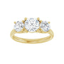 Sapphire Row Lab-Grown Round Diamond Cathedral Three-Stone Engagement Ring - 14K Yellow Gold, 1 3/4 ctw (view 3)