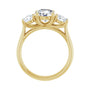 Sapphire Row Lab-Grown Round Diamond Cathedral Three-Stone Engagement Ring - 14K Yellow Gold, 2 1/2 ctw (view 2)