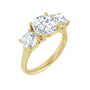 Sapphire Row Lab-Grown Round Diamond Cathedral Three-Stone Engagement Ring - 14K Yellow Gold, 3 1/5 ctw
