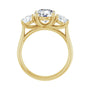 Sapphire Row Lab-Grown Round Diamond Cathedral Three-Stone Engagement Ring - 14K Yellow Gold, 3 1/5 ctw (view 2)