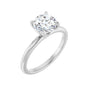 Sapphire Row Lab-Grown Round Diamond Claw-Prong Engagement Ring - 14K White Gold, 1 1/2 ctw