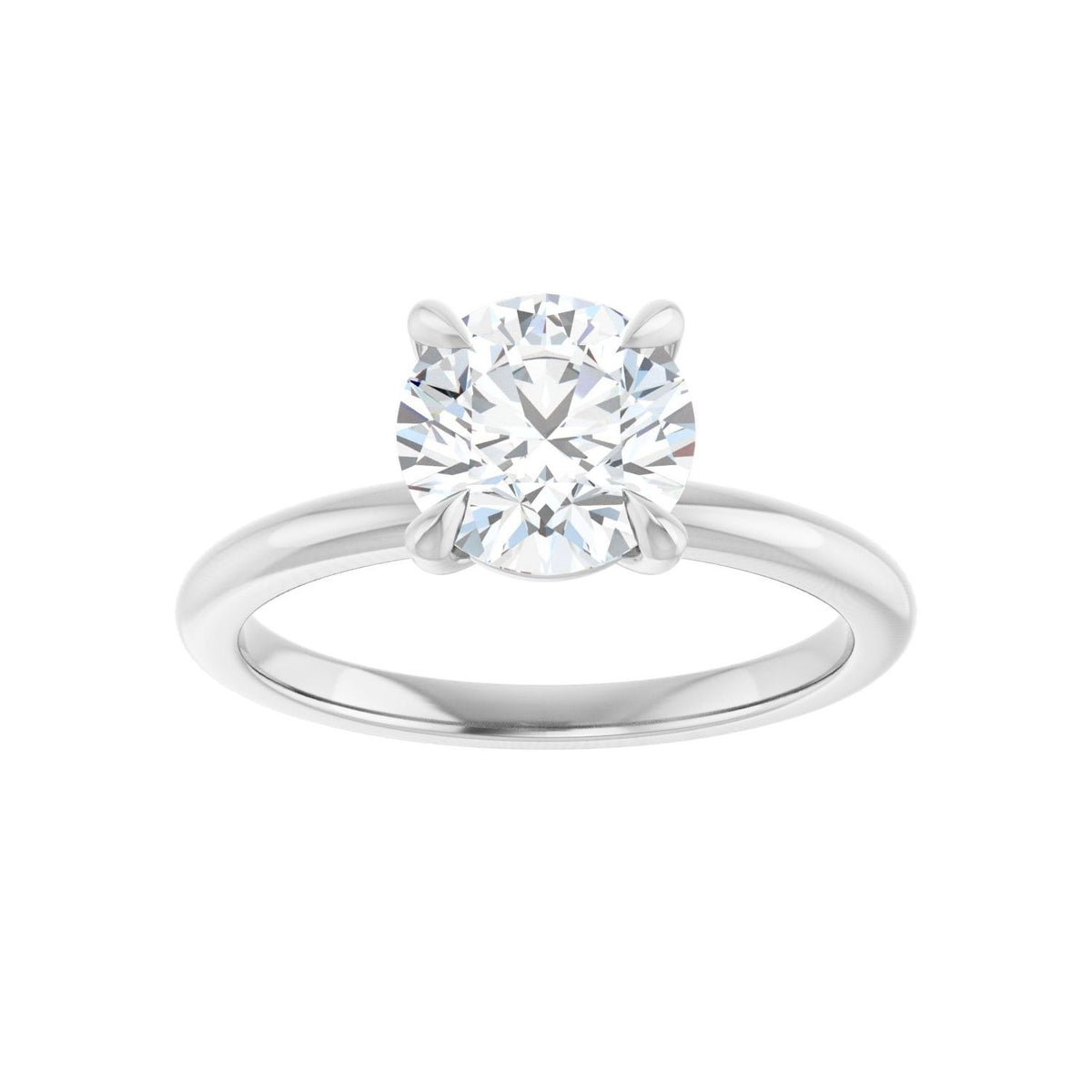 Sapphire Row Lab-Grown Round Diamond Claw-Prong Engagement Ring - 14K White Gold, 1 1/2 ctw (view 3)
