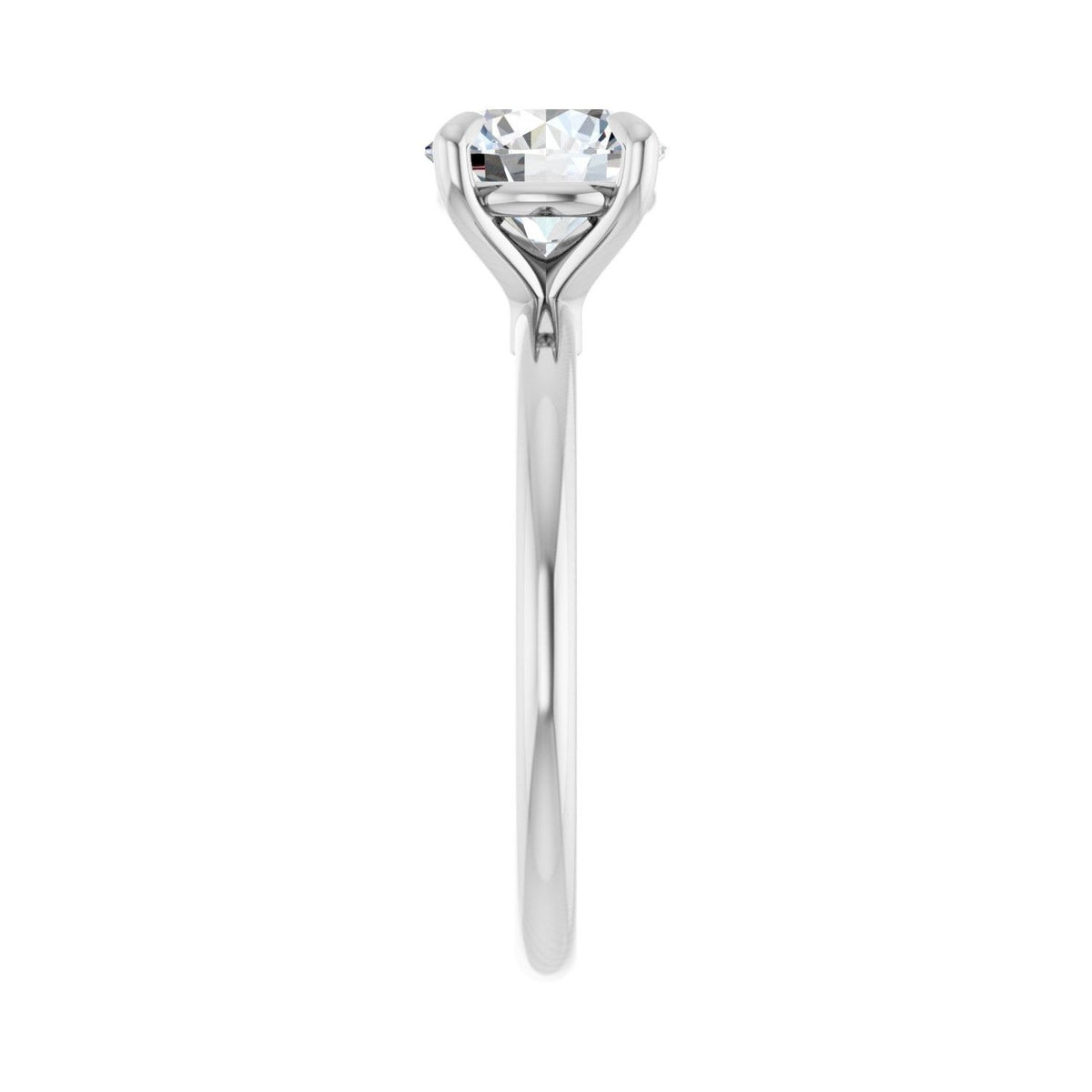 Sapphire Row Lab-Grown Round Diamond Claw-Prong Engagement Ring - 14K White Gold, 1 1/2 ctw (view 4)