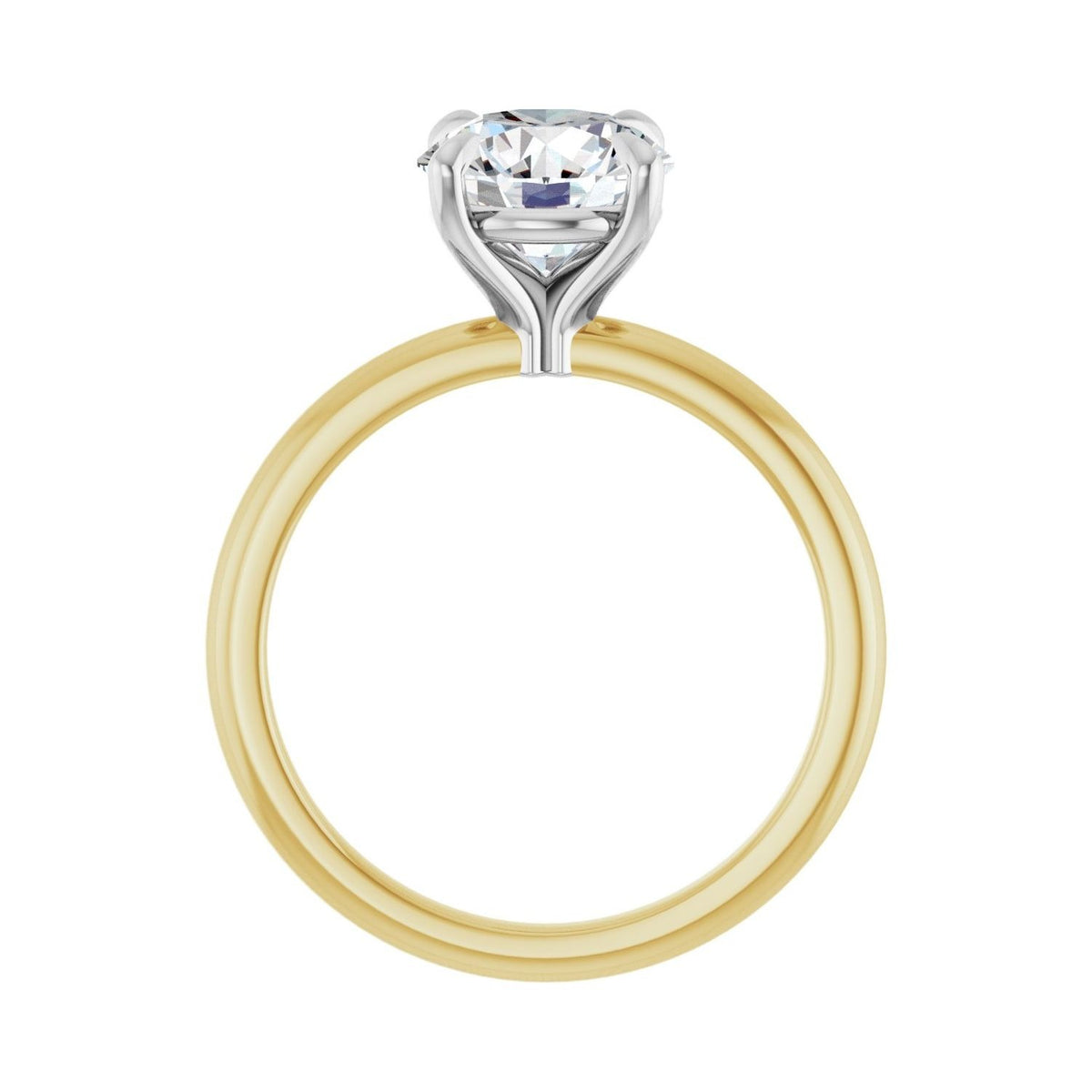 Sapphire Row Lab-Grown Round Diamond Claw-Prong Engagement Ring - 14K Yellow & White Gold, 2 ctw (view 2)