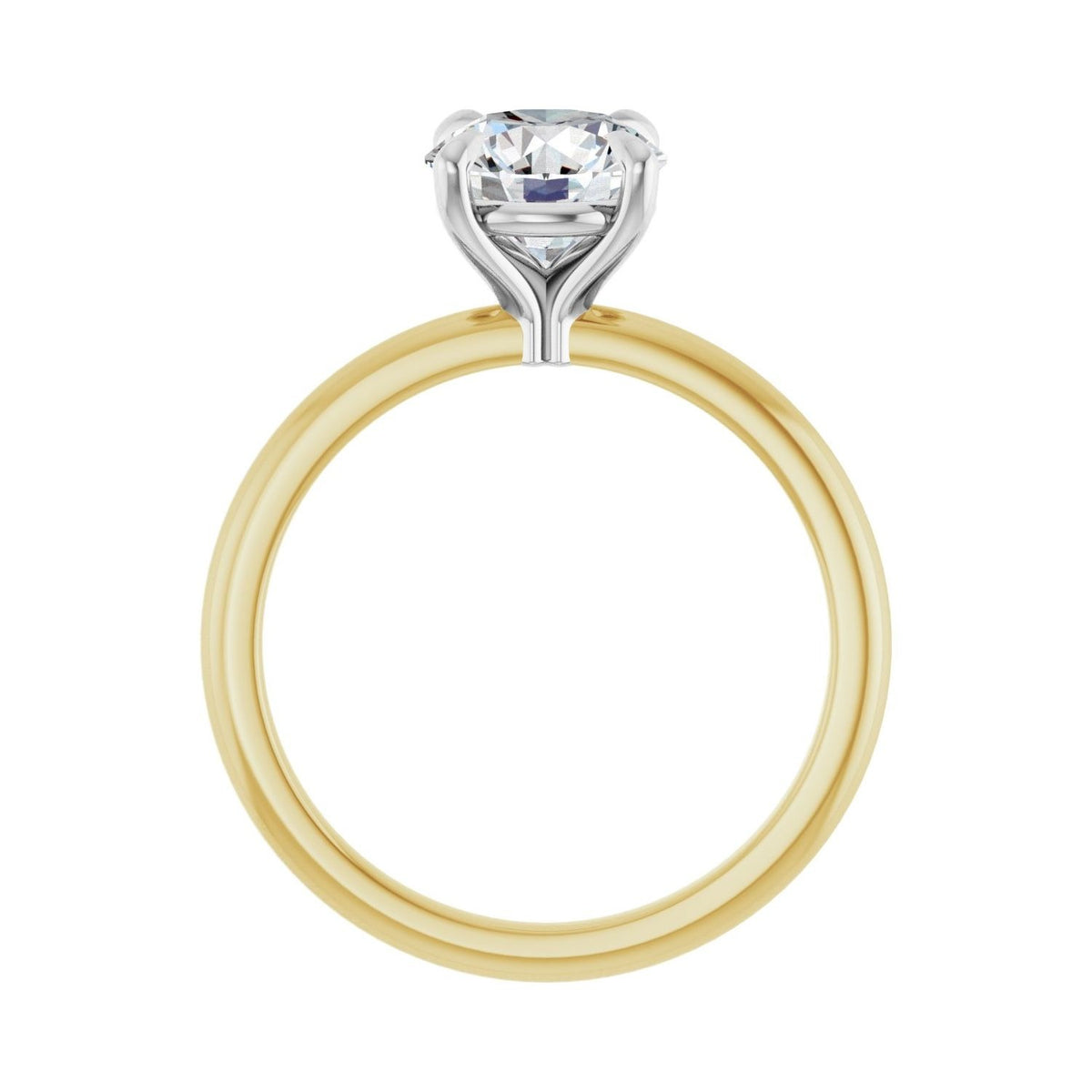 Sapphire Row Lab-Grown Round Diamond Claw-Prong Engagement Ring - 14K Yellow & White Gold, 1 1/2 ctw (view 2)