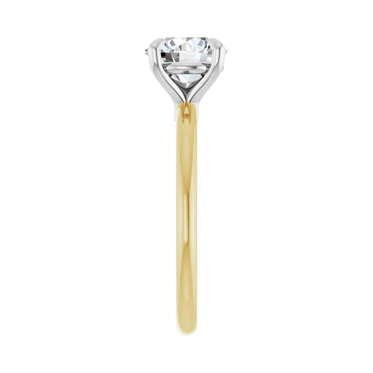 Sapphire Row Lab-Grown Round Diamond Claw-Prong Engagement Ring - 14K Yellow & White Gold, 1 1/2 ctw (view 4)