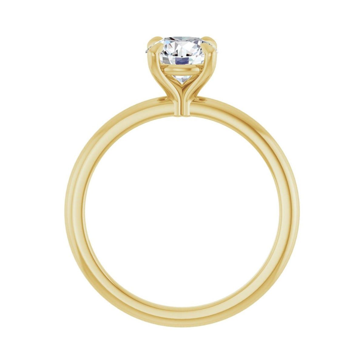 Sapphire Row Lab-Grown Round Diamond Claw-Prong Engagement Ring - 14K Yellow Gold, 1 ctw (view 2)