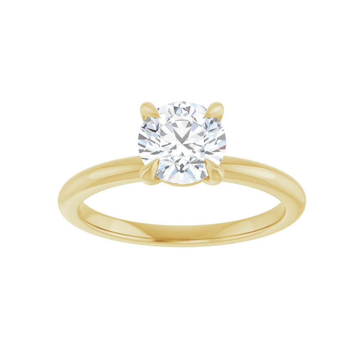 Sapphire Row Lab-Grown Round Diamond Claw-Prong Engagement Ring - 14K Yellow Gold, 1 ctw (view 3)