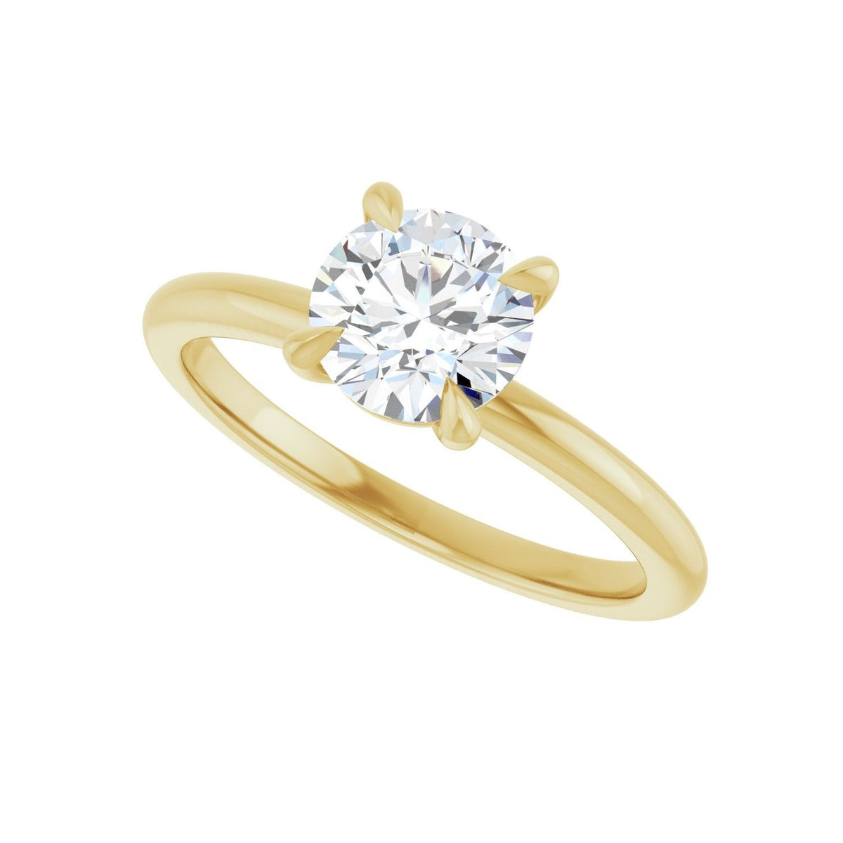 Sapphire Row Lab-Grown Round Diamond Claw-Prong Engagement Ring - 14K Yellow Gold, 1 ctw (view 5)