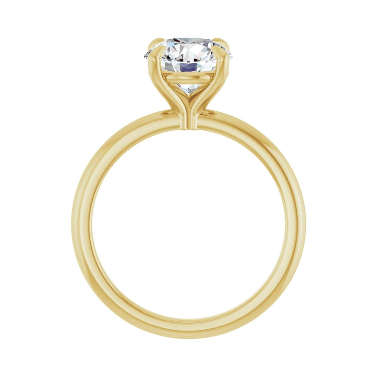Sapphire Row Lab-Grown Round Diamond Claw-Prong Engagement Ring - 14K Yellow Gold, 2 ctw (view 2)
