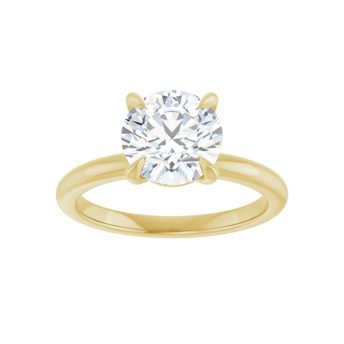 Sapphire Row Lab-Grown Round Diamond Claw-Prong Engagement Ring - 14K Yellow Gold, 2 ctw (view 3)