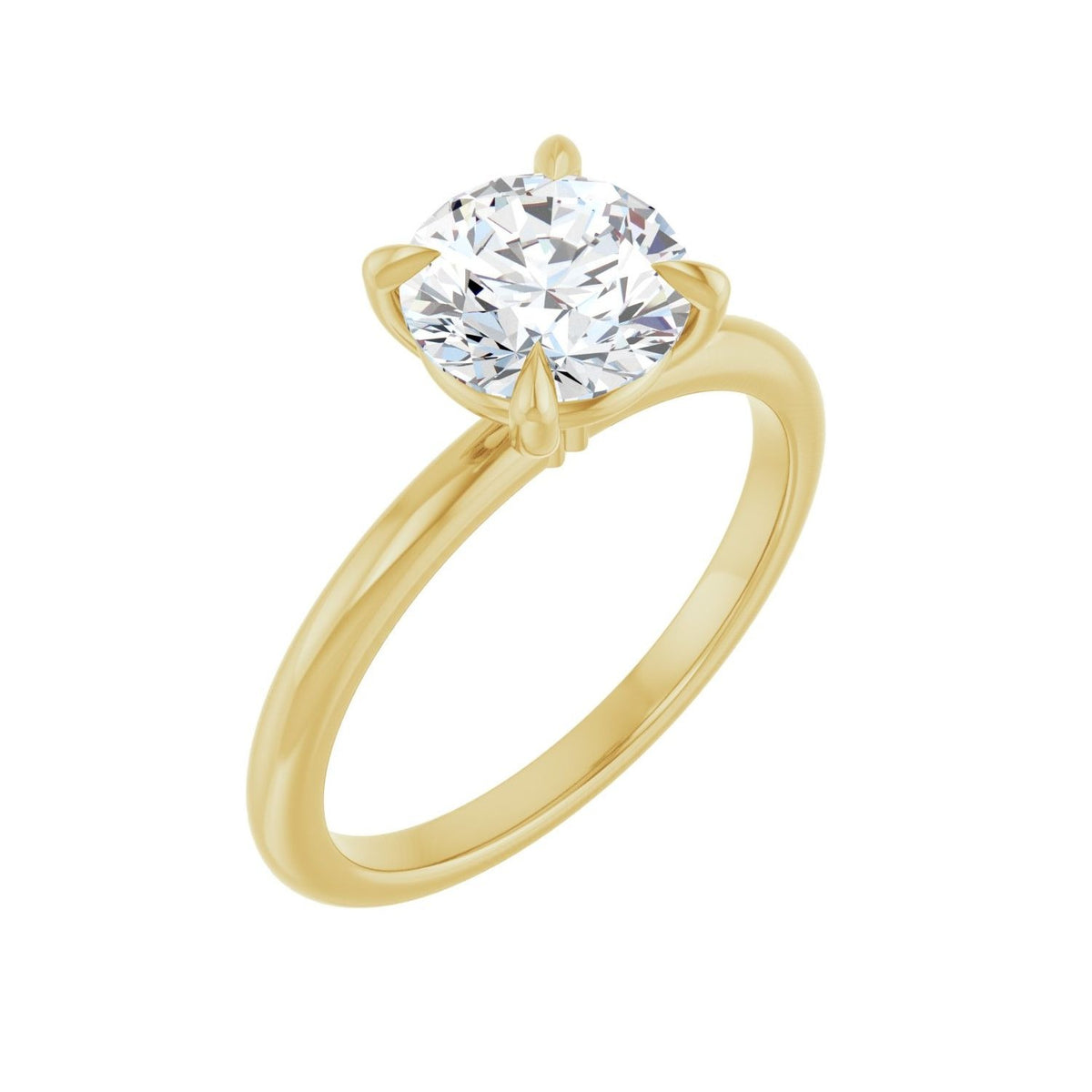 Sapphire Row Lab-Grown Round Diamond Claw-Prong Engagement Ring - 14K Yellow Gold, 1 1/2 ctw