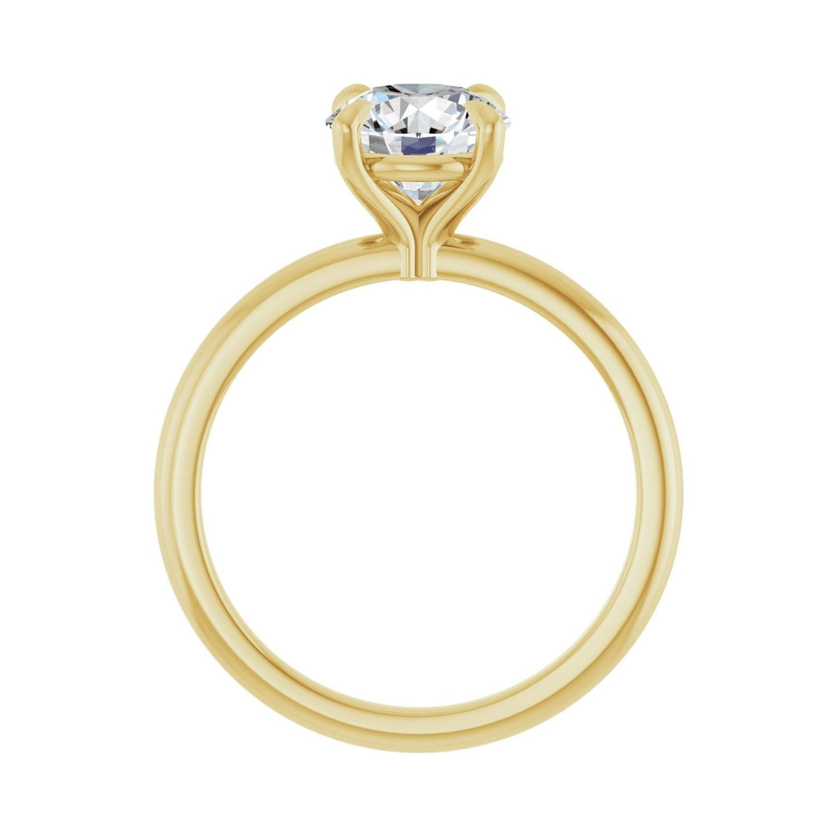 Sapphire Row Lab-Grown Round Diamond Claw-Prong Engagement Ring - 14K Yellow Gold, 1 1/2 ctw (view 2)
