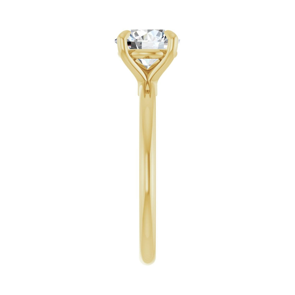 Sapphire Row Lab-Grown Round Diamond Claw-Prong Engagement Ring - 14K Yellow Gold, 1 1/2 ctw (view 4)