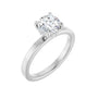 Sapphire Row Lab-Grown Round Diamond Claw-Prong Hidden Halo-Style Engagement Ring - 14K White Gold, 1 ctw
