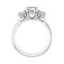 Sapphire Row Lab-Grown Round Diamond Claw-Prong Three-Stone Engagement Ring - 14K White Gold, 1 1/3 ctw (view 2)