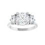 Sapphire Row Lab-Grown Round Diamond Claw-Prong Three-Stone Engagement Ring - 14K White Gold, 2 3/8 ctw (view 3)