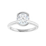 Sapphire Row Lab-Grown Round Diamond Half-Bezel Engagement Ring - 14K White Gold, 1 1/2 ctw (view 3)