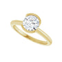 Sapphire Row Lab-Grown Round Diamond Half-Bezel Engagement Ring - 14K Yellow Gold, 1 ctw (view 5)