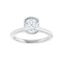 Sapphire Row Lab-Grown Round Diamond Half-Bezel Engagement Ring - 14K White Gold, 1 ctw (view 3)