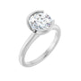 Sapphire Row Lab-Grown Round Diamond Half-Bezel Engagement Ring - 14K White Gold, 2 ctw