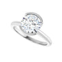 Sapphire Row Lab-Grown Round Diamond Half-Bezel Engagement Ring - 14K White Gold, 2 ctw (view 5)