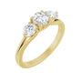 Sapphire Row Lab-Grown Round Diamond Hidden-Detail Three-Stone Engagement Ring - 14K Yellow Gold, 1 ctw